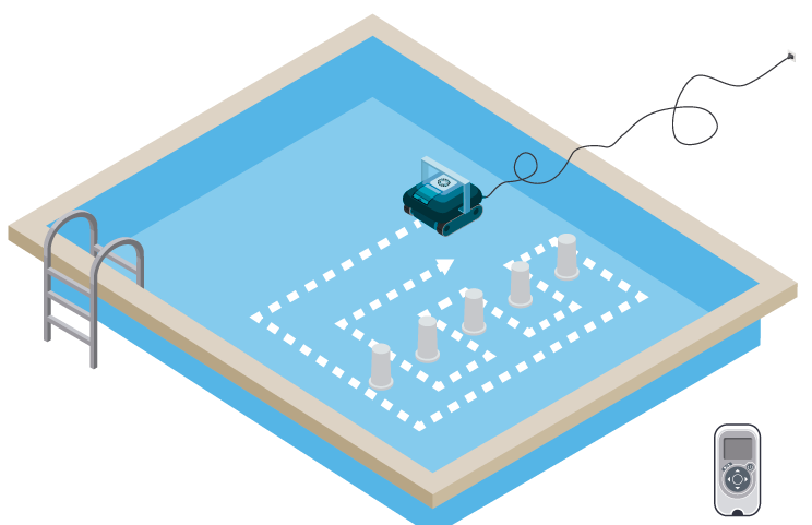 piscina obstaculos robot mando